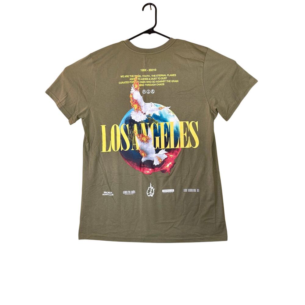 NWOT - Civil LA "Ashes to Ashes" Dove Tee - Large - Olive